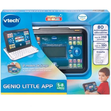 VTech Genio Little App Azul - Tablet y Ordenador Educativo con Pantalla a Color